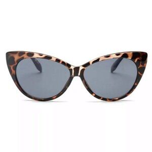 Boutique Brown & Black Cheetah Cat Eye Sunglasses